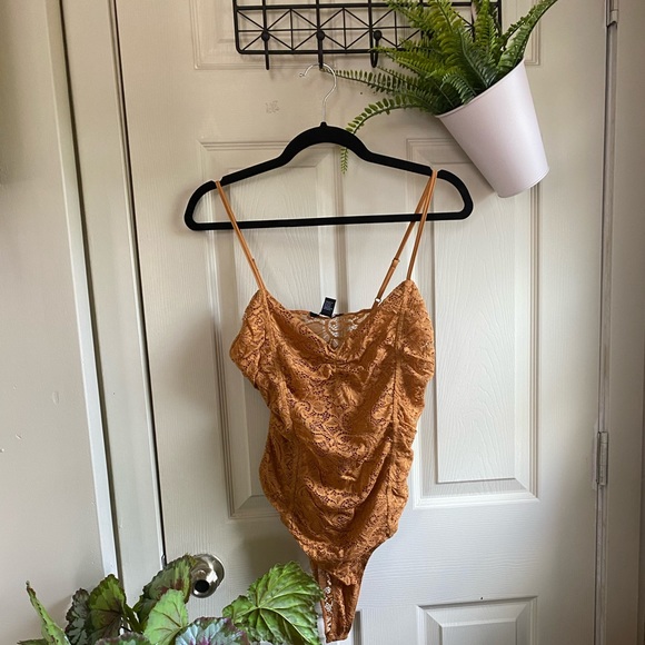 Forever 21 Tops - Orange lace bodysuit